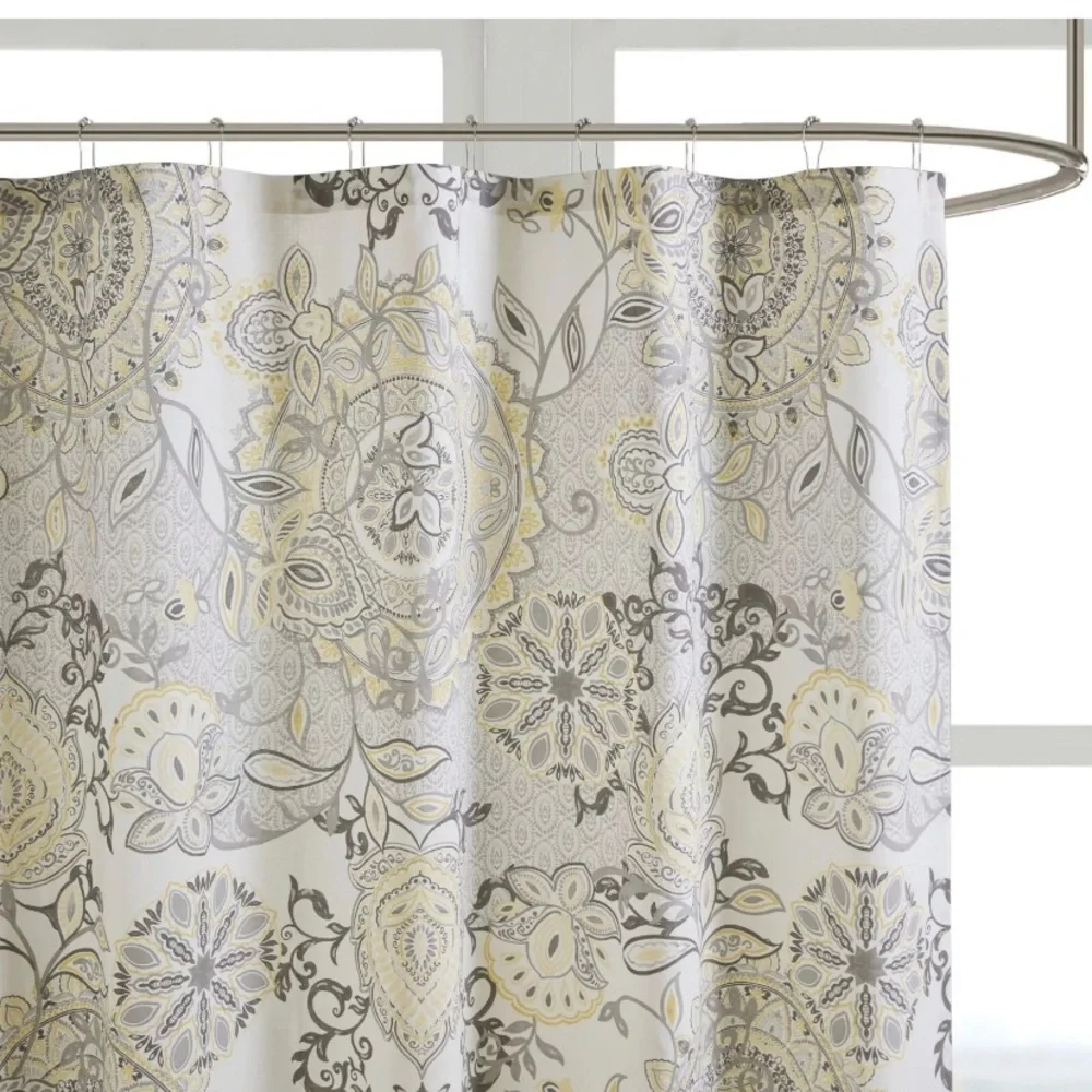 Madison Park 100% Cotton Percale Shower Curtain Bathtub Privacy Screen 72